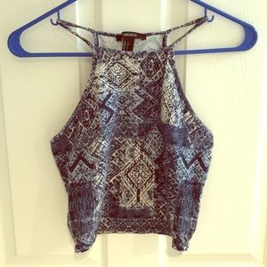 F21 Blue Crop Top